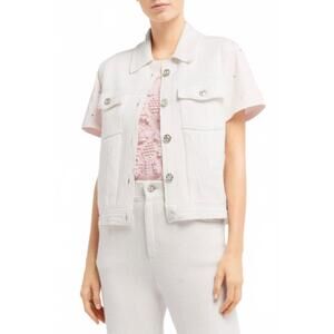 NEW BARRIE oversized sleeveless denim jacket in niveous